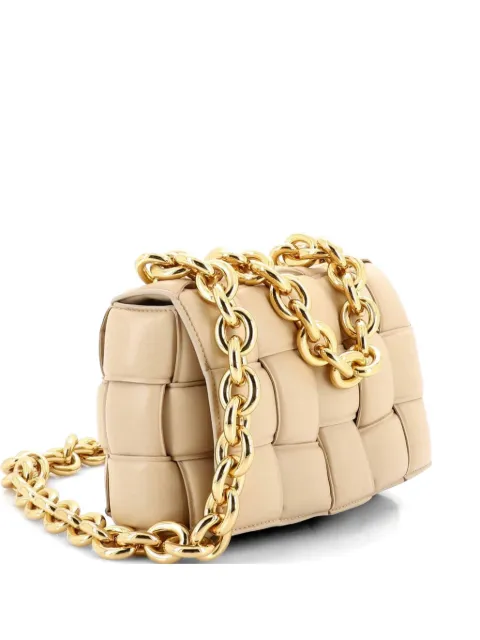 Bottega Veneta Pre-Owned Cassette Chain Padded Maxi Intrecciato Leather crossbody bag Neutrals A2L6LNHM201IL9MZ