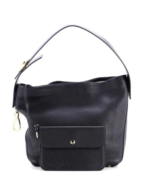 Valentino Garavani Pre-Owned VLogo Ohval Hobo Leather shoulder bag Black M2MZFSV1M4QYP0DL