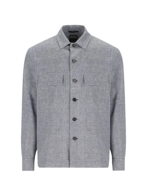 Zegna button-up flap-pocket shirt Grey UHV22A3SOT6BB07