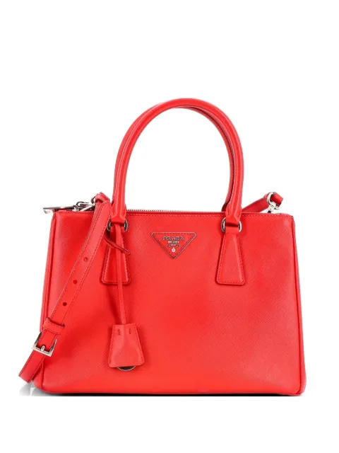 Prada Pre-Owned Galleria Double Zip Saffiano Leather Small tote bag Red 93EMU33DA06C43H1
