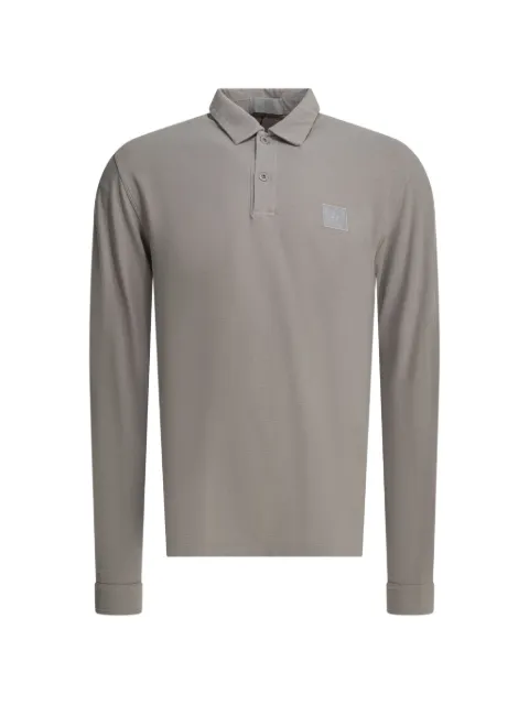Stone Island logo-patch long-sleeve polo shirt Grey 2200004S0F11