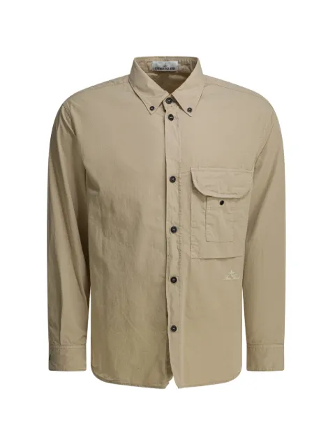 Stone Island logo-embroidered shirt Neutrals 1100028S0318V009A