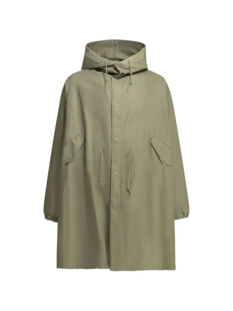Comme des Garçons Homme hooded drawstring-waist coat Green HQC002S262GREYBEIGE