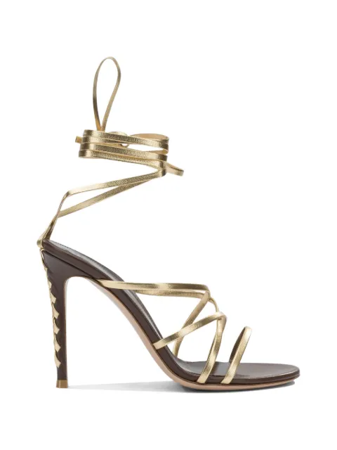 Gianvito Rossi lace-up stiletto-heel sandals Brown G3269315RICMEKONG