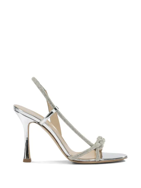 Ninalilou crystal-embellished braided sandals Silver 361038LIVINGARG