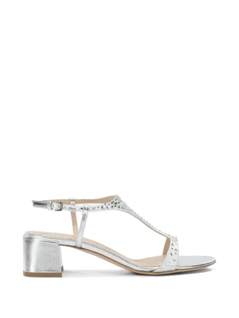 Ninalilou crystal-embellished leather sandals Silver 361082NAPPA