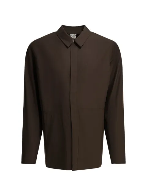 Houdini Sportswear ripstop logo-embroidered coat Brown 860046