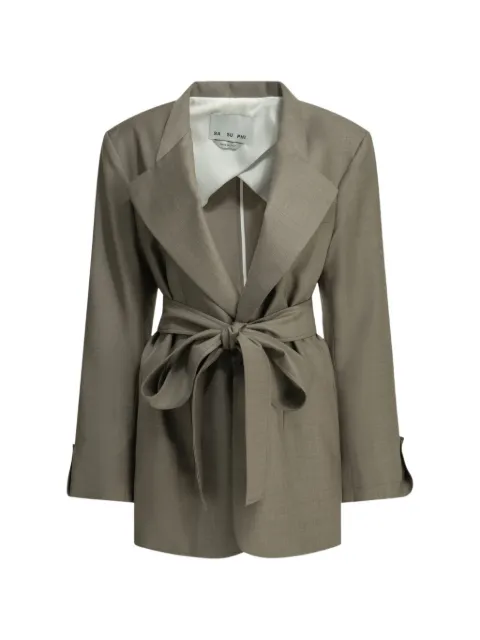 SA SU PHI belted double-breasted coat Grey S26702A
