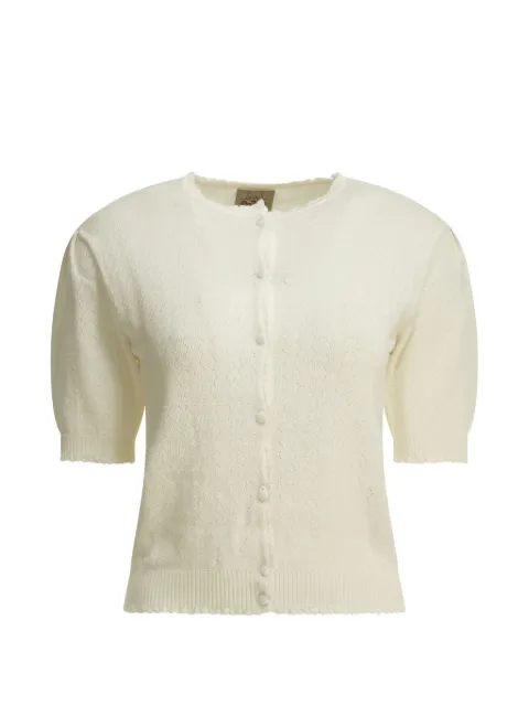 RAKKI chevron-knit short-sleeve sweater Neutrals CHEVRONPANNA