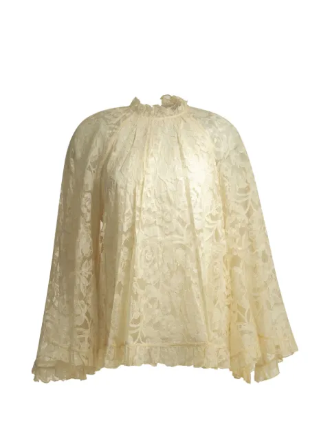 ZIMMERMANN Carousel ruffled lace blouse Neutrals 7662TS263