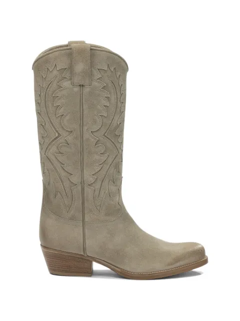 Sartore embroidered suede boots Neutrals SR4211VELOURTABACCO