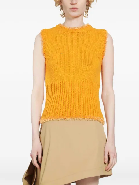LOEWE fringed ribbed-knit vest Orange S359Y55K56