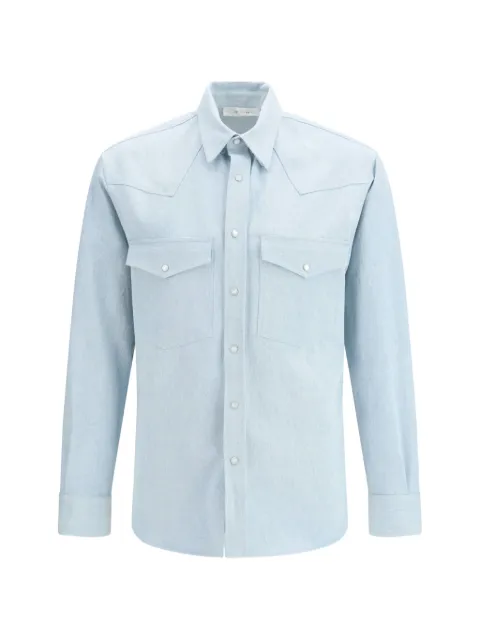 Umit Benan western-yoke button-up shirt Blue SS26M220219010615LIGHTBLUE