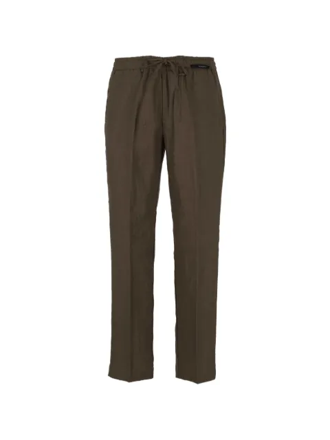 michael coal drawstring-waist linen trousers Brown MCADA3259S26