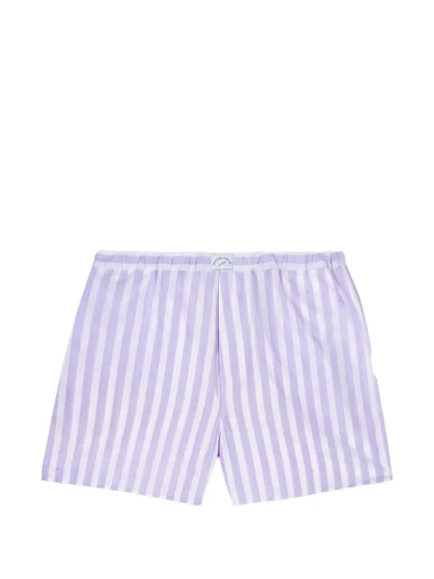 Maison Labiche Vernemouze striped-pattern shorts Purple ZWVERMENOUSEER