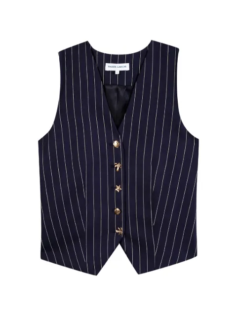 Maison Labiche Dubail pinstripe-pattern vest Blue ZWDUBAILSHELLSTRIPESBLUEWHITE