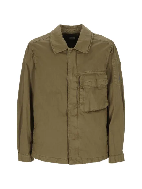 C.P. Company Lens-detail garment-dyed shirt Green 20CMOS160A110543D644