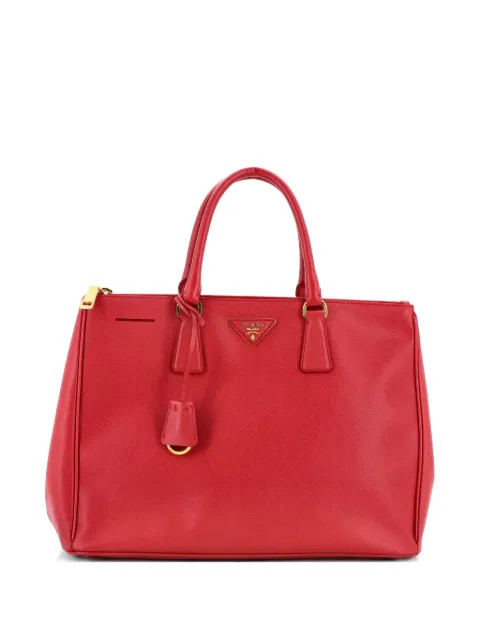 Prada Pre-Owned Double Zip Lux Saffiano Leather Large tote bag Red H7IEW4CRG722NEJ4