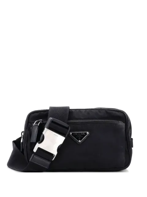 Prada Pre-Owned Zip Waist Bag Tessuto Small belt bag Black GZSWR9SD7KZV4HWP