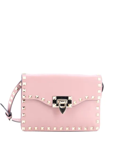 Valentino Garavani Pre-Owned Rockstud Flip Lock Flap Bag Leather Small shoulder bag Pink 0CUG6C8M3UCKAAGQ