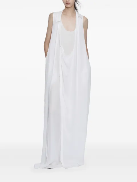 ili node Theron draped-detail maxi dress White AGLZ1B