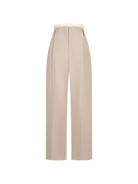 Magda Butrym crochet-trim wide-leg trousers Neutrals 190526