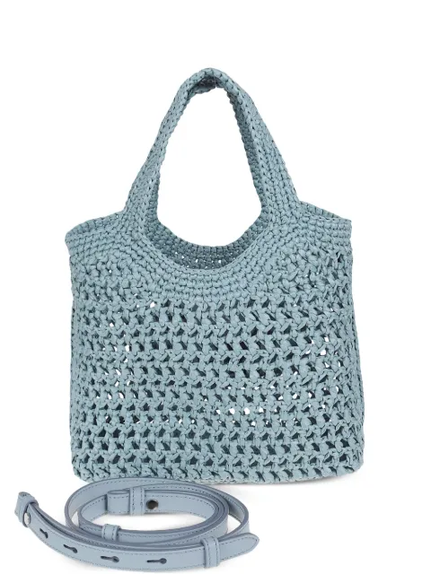 Tod's crochet-knit logo-patch tote bag Blue XBWEBLF0100RGM