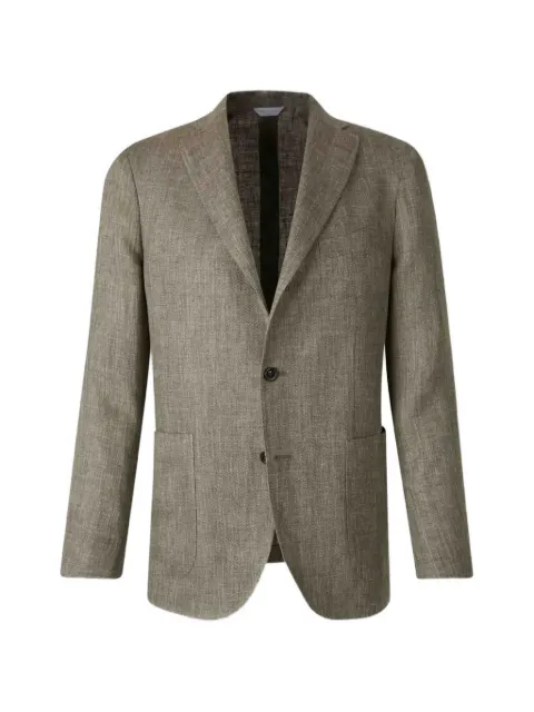 Boglioli herringbone-weave notched-lapels blazer Grey N2902ESB6008