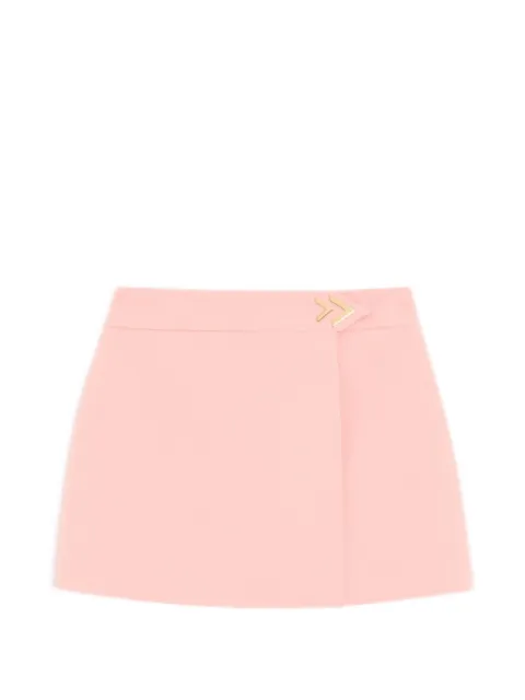 Valentino Garavani mini skirt in wool crepe Pink BRAF609Q0
