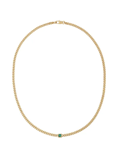 YOJ curb-chain malachite necklace Gold 19NKYMG021ML