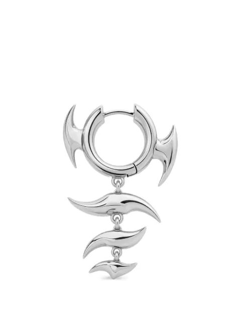 YOJ x Cutout claw-charm hoop earring Silver 24MES0032