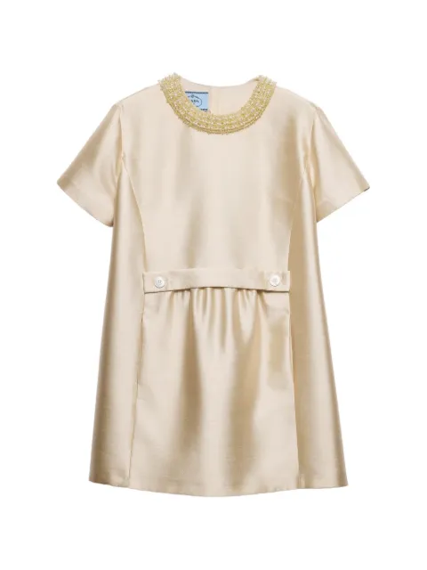 Prada embroidered double shantung dress Neutrals P3S41RSOOO19R0