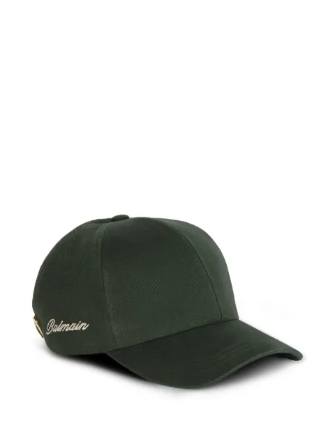 Balmain washed cotton cap Green HH1XA596CB24