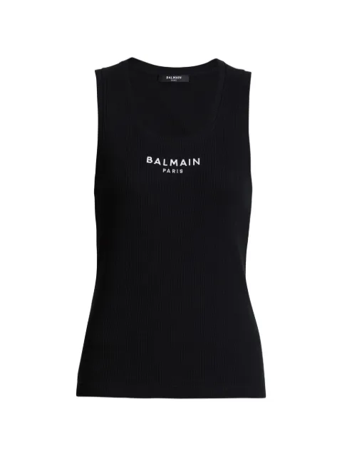 Balmain Balmain Paris embroidered vest top Black HF1EB075BD10