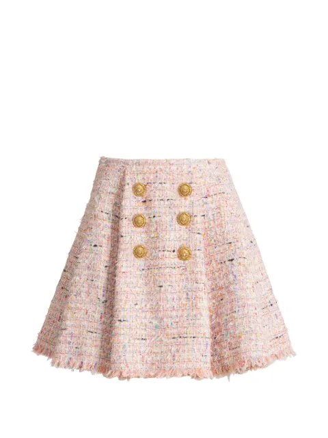 Balmain flared Tweed skirt Pink HF1LA680XM17