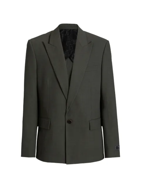Balmain cotton twill 1-button jacket Green HH1SE494CG55