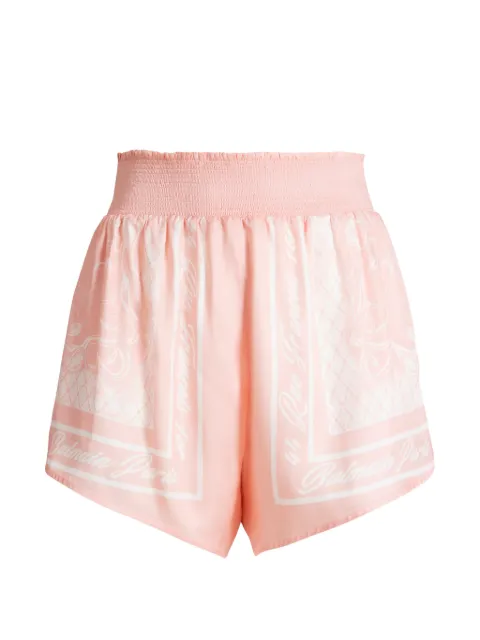 Balmain printed foulard pyjama shorts Pink HF1PA465VJ14
