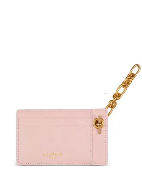 Balmain pulse card holder in smooth leather Pink HN1MA274LNSA
