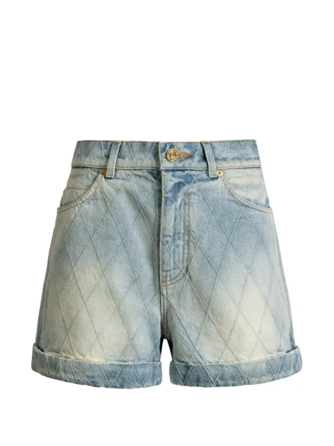 Balmain topstitched denim shorts Blue HF1MA170DF79