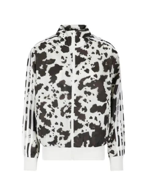 adidas animal-print zip-up sweatshirt White KA2683