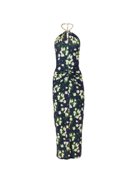 Carolina Herrera floral-print jersey halterneck dress Blue E2615N502PRJ