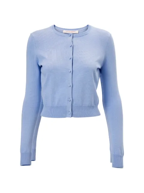 Carolina Herrera crewneck cardigan Blue E2612N103KSC