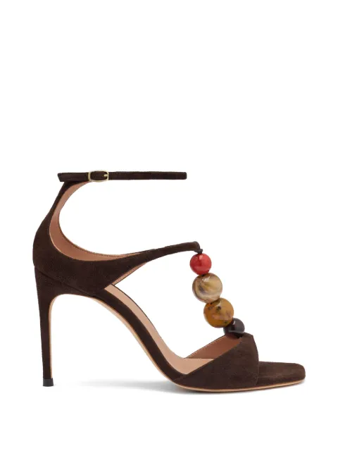 Malone Souliers Leia bead-embellished sandals Brown LEIA901