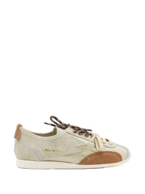 MOA CONCEPT Ikigai suede-panelled cracked-effect sneakers Neutrals IK299