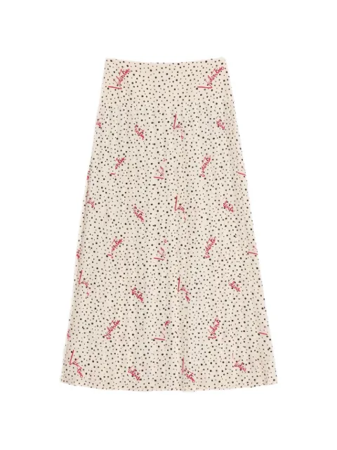 Valentino Garavani Plusdepois bubble print crepe de chine long skirt Neutrals BRAFH0A9N
