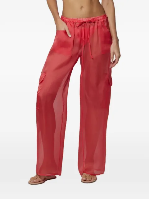 Kiki de Montparnasse sheer-finish cargo pants Pink R26PT137