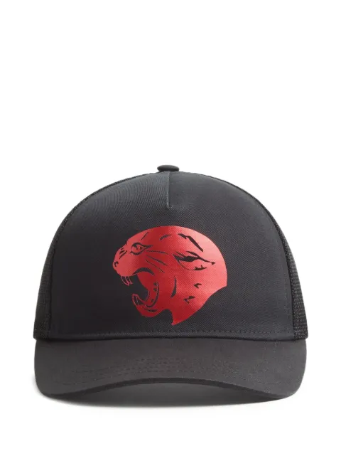 Valentino Garavani VLogo Signature baseball cap in cotton with panther print Black YHD00NXBY