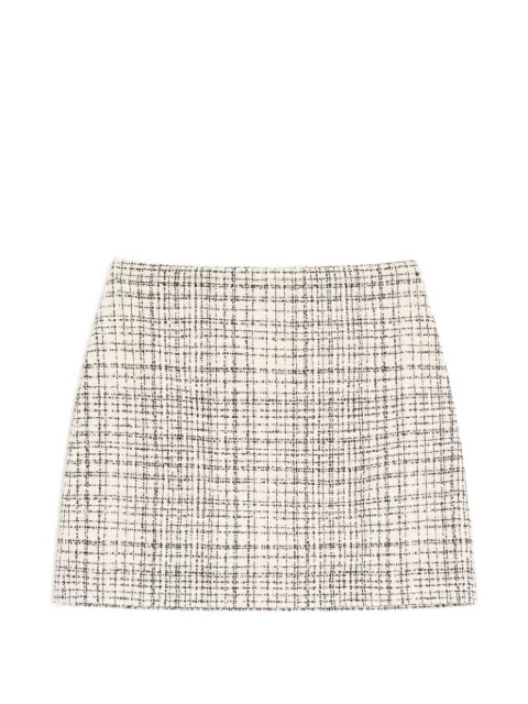 Valentino Garavani mini skirt in square tweed Neutrals BRAF43A9P