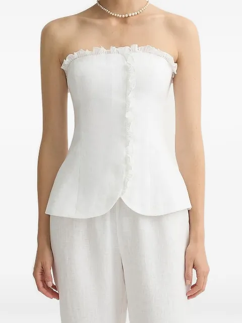 Posse Florence ruffled strapless blouse White PS1956IVO