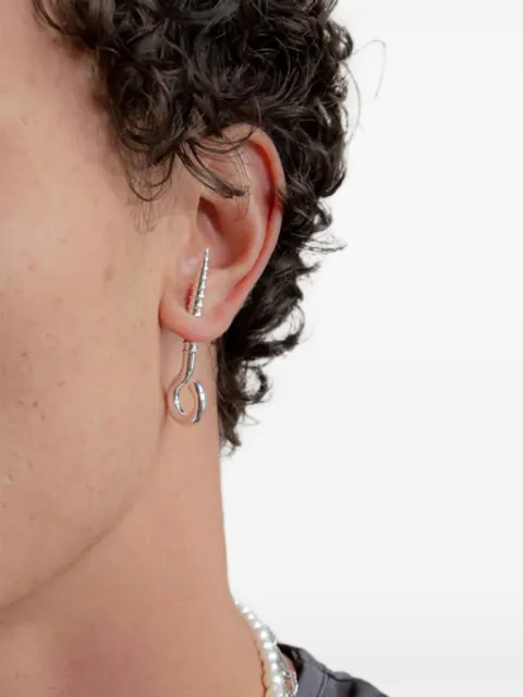 YOJ screw-detail stud earring Silver 24MES0021